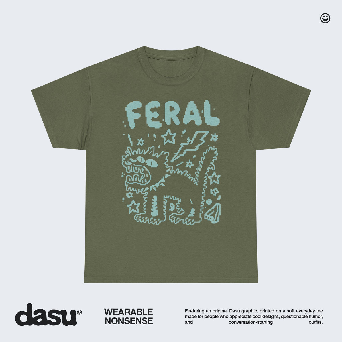 FERAL Cat T-Shirt | Funny Black Cat Graphic Tee | Vintage Grunge Shirt | Alternative Streetwear |