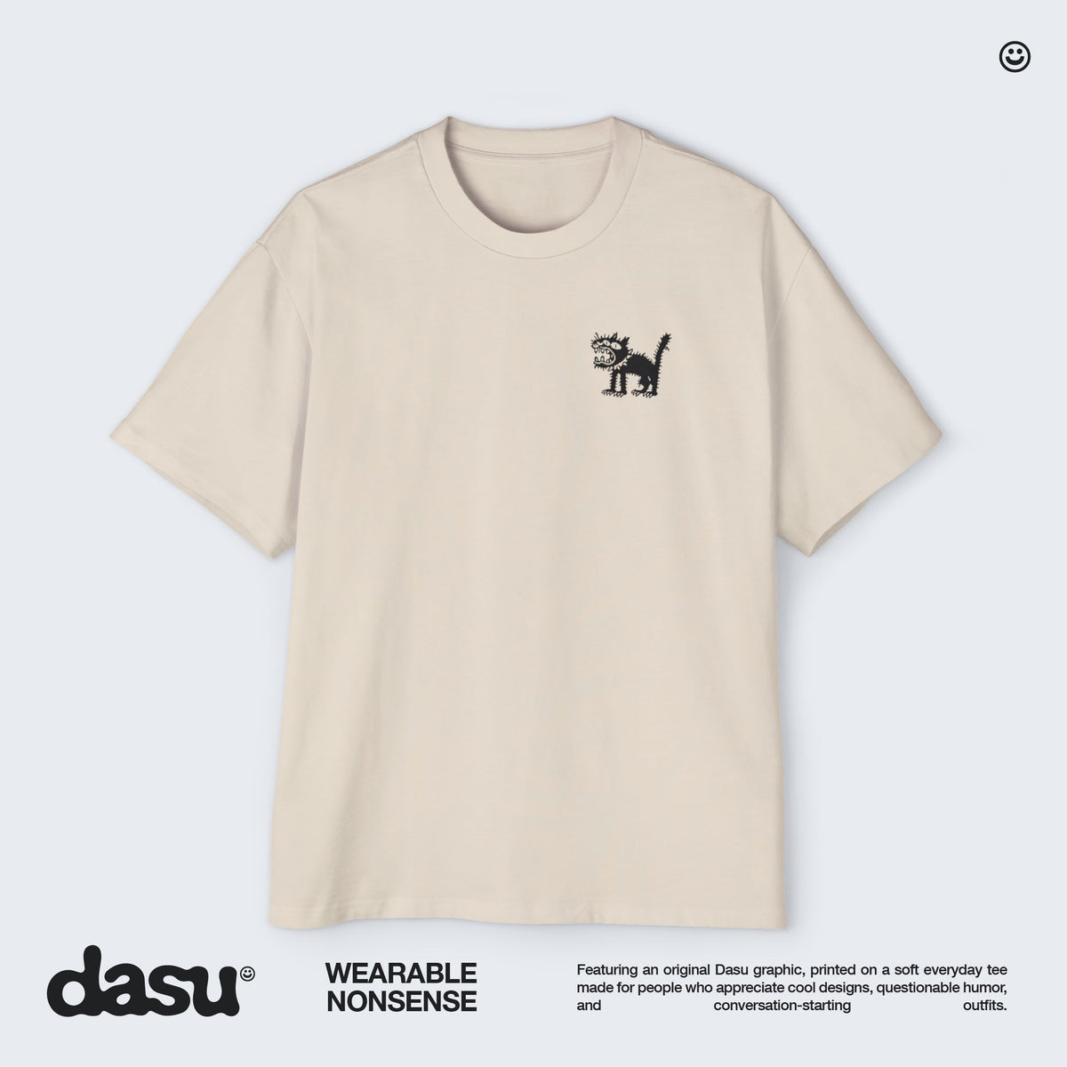 Feral Cat Graphic Tee | White T-Shirt, Punk Cat Illustration