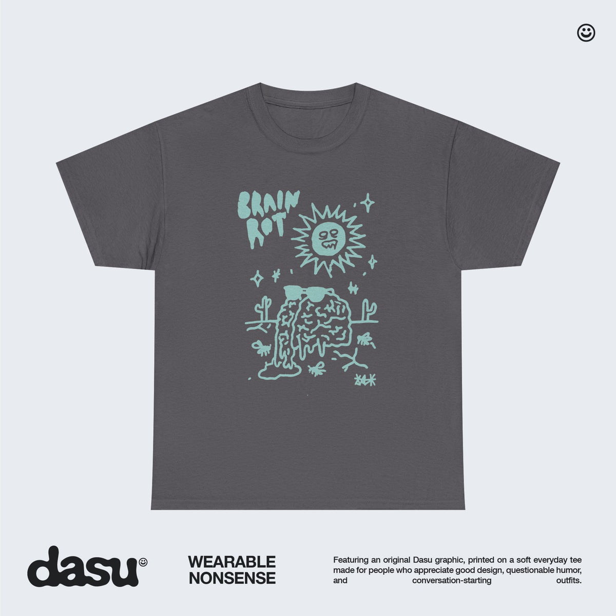 Brain Rot melting brain tee | sun illustration, doodle art, indie graphic shirt