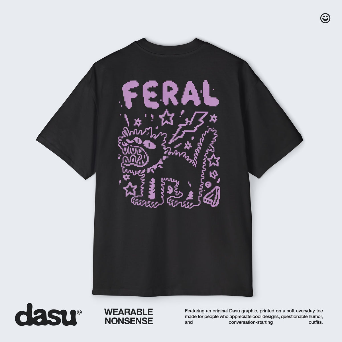 Feral Cat Graphic Tee | White T-Shirt, Punk Cat Illustration
