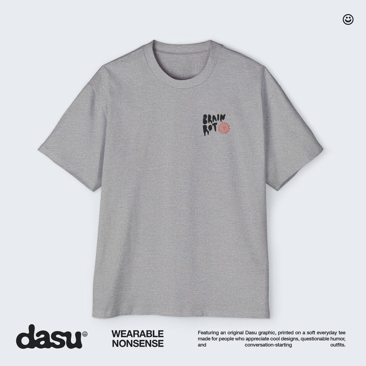 Brain Rot Sun Graphic Tee | White Brain Melt Illustration