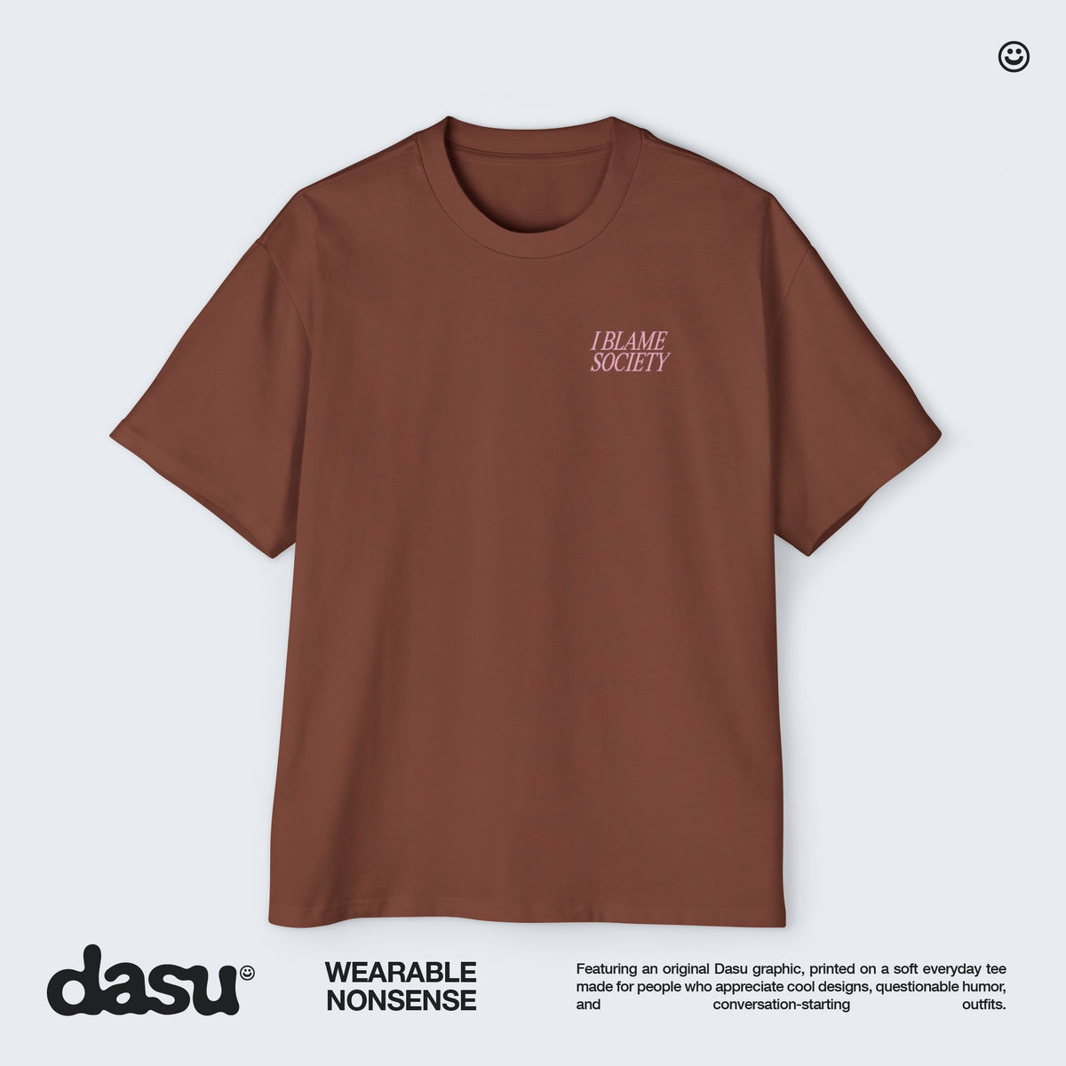 I Blame Society Oversized Graphic T-Shirt | Funny Cat Graphic Tee
