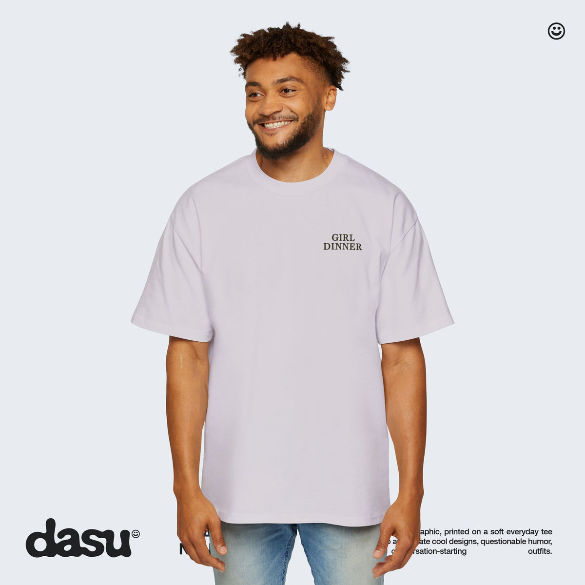 Girl Dinner Premium Oversized Tee | Back Print Graphic Shirt | Heavyweight Streetwear |