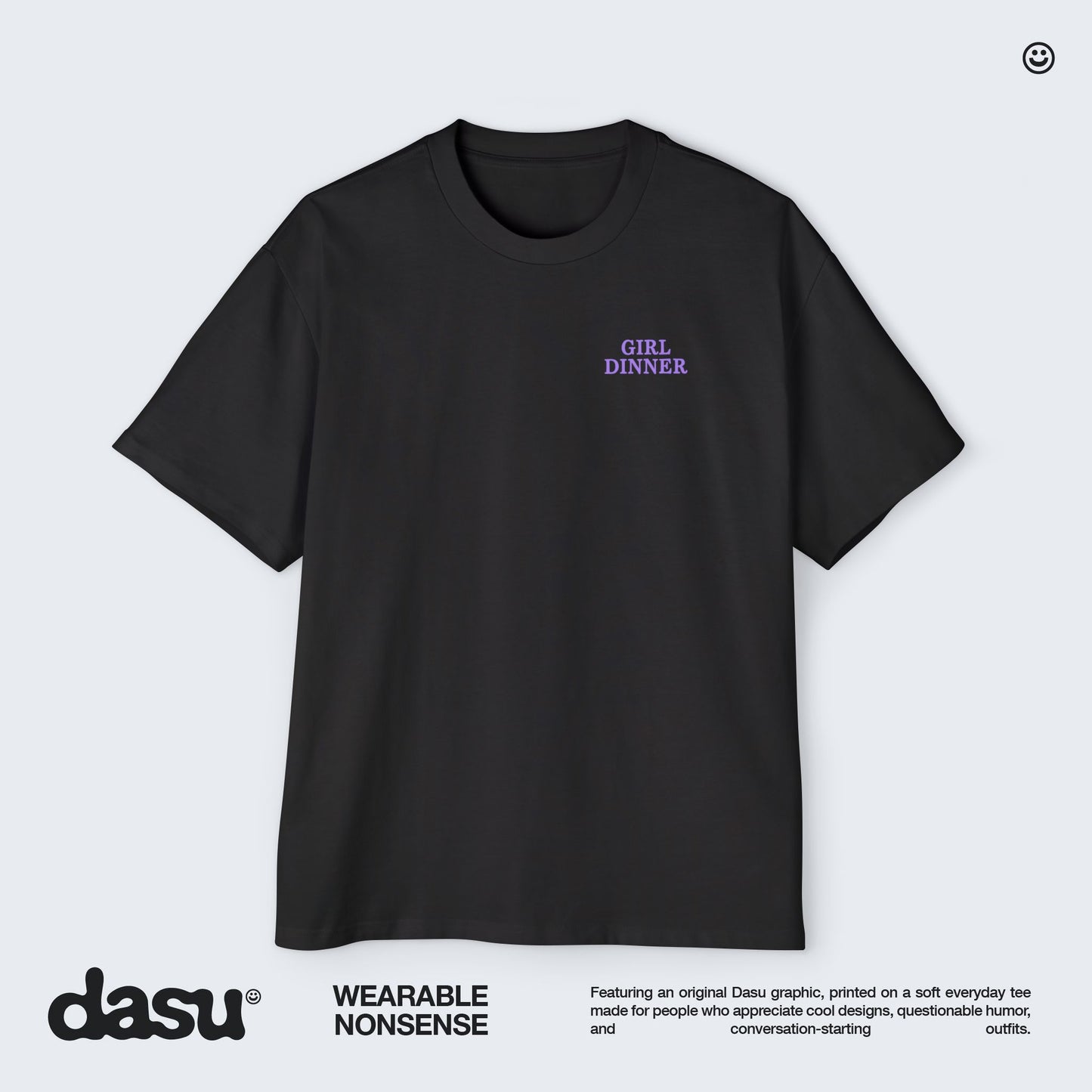 Girl Dinner Premium Oversized Tee | Back Print Graphic Shirt | Heavyweight Streetwear |