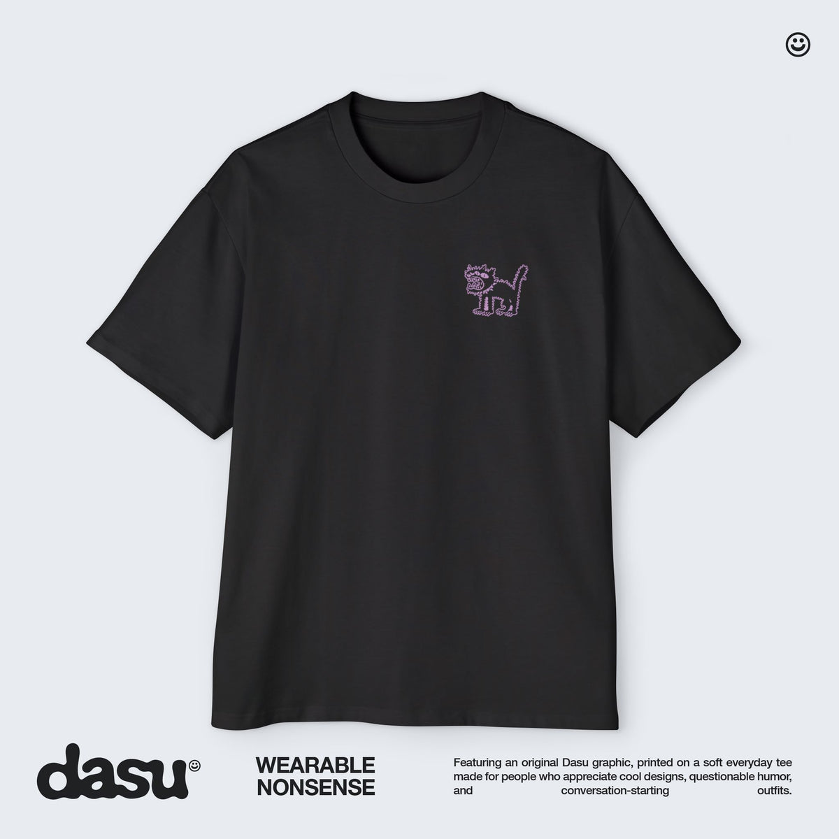 Feral Cat Graphic Tee | White T-Shirt, Punk Cat Illustration