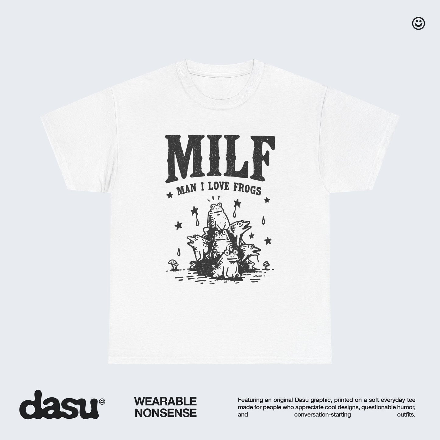 MILF | Man I Love Frogs T-Shirt | Funny Frog Graphic Tee | Vintage Tee