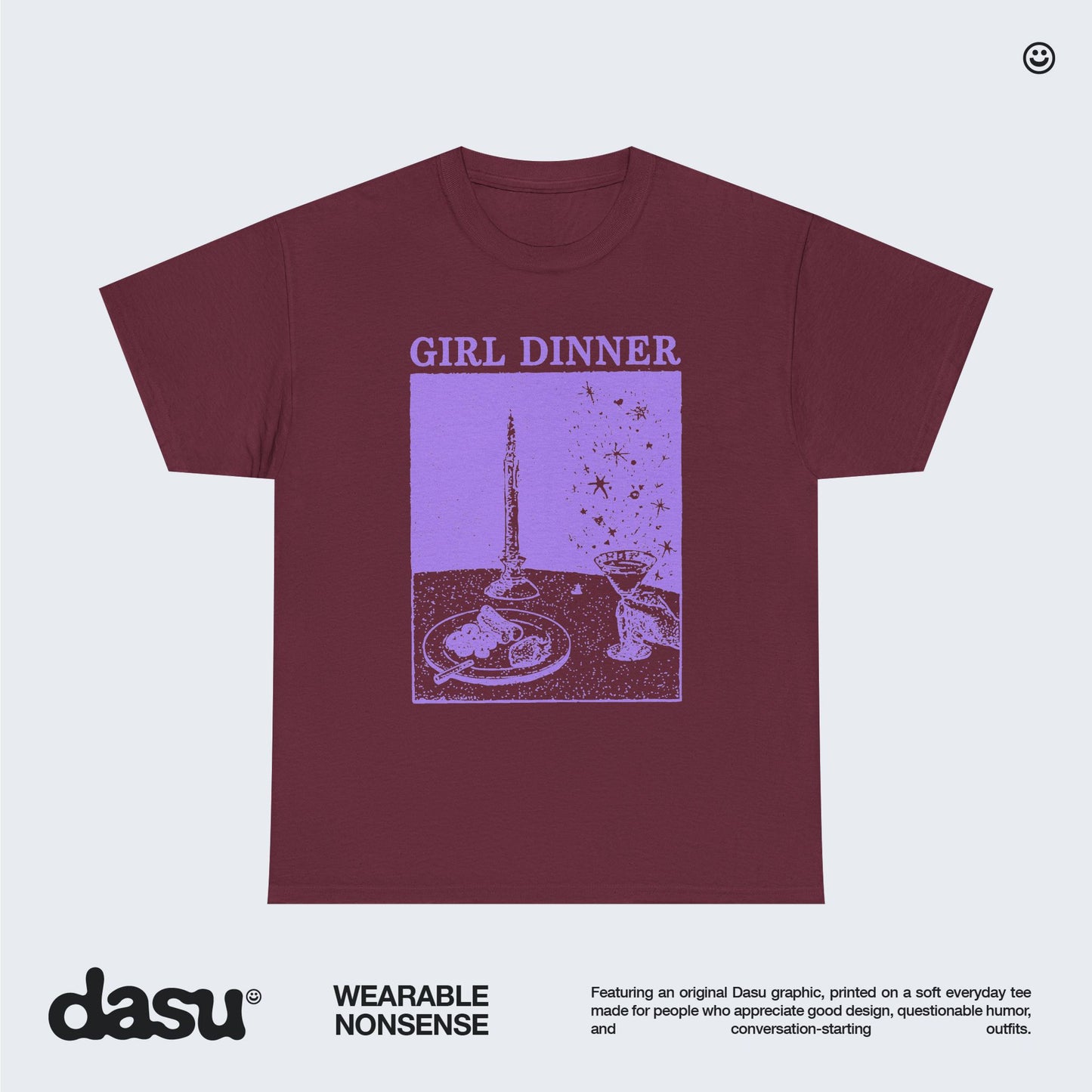 Girl Dinner Shirt, Funny Graphic Tee, Vintage Dinner Meme T-Shirt, Aesthetic Graphic Shirt, Funny Food Lover Gift