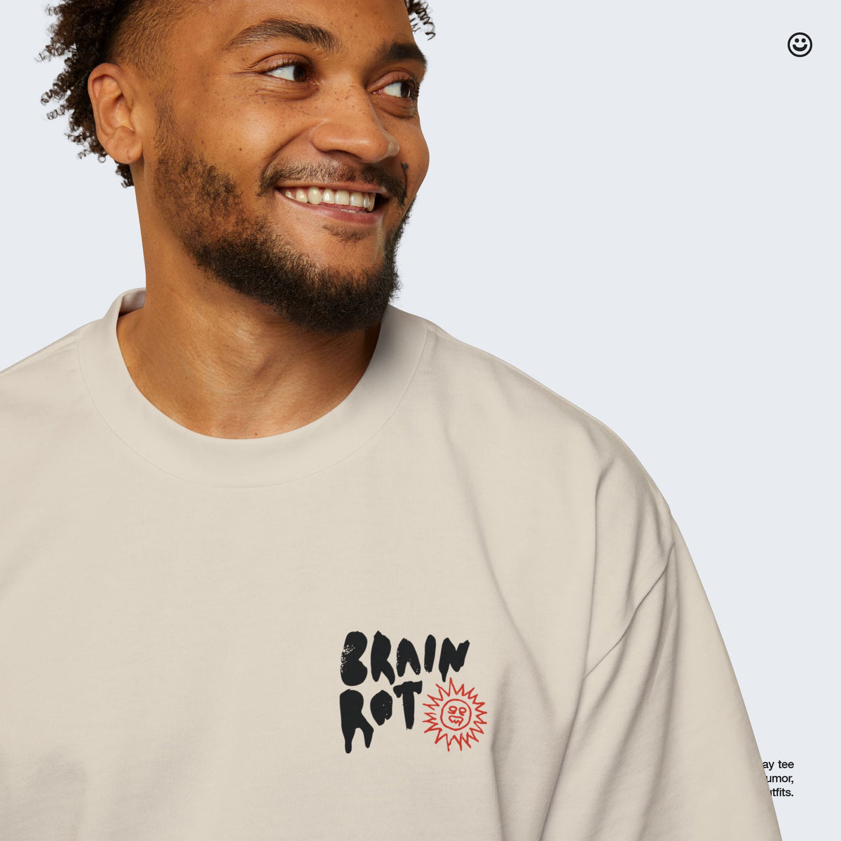 Brain Rot Sun Graphic Tee | White Brain Melt Illustration