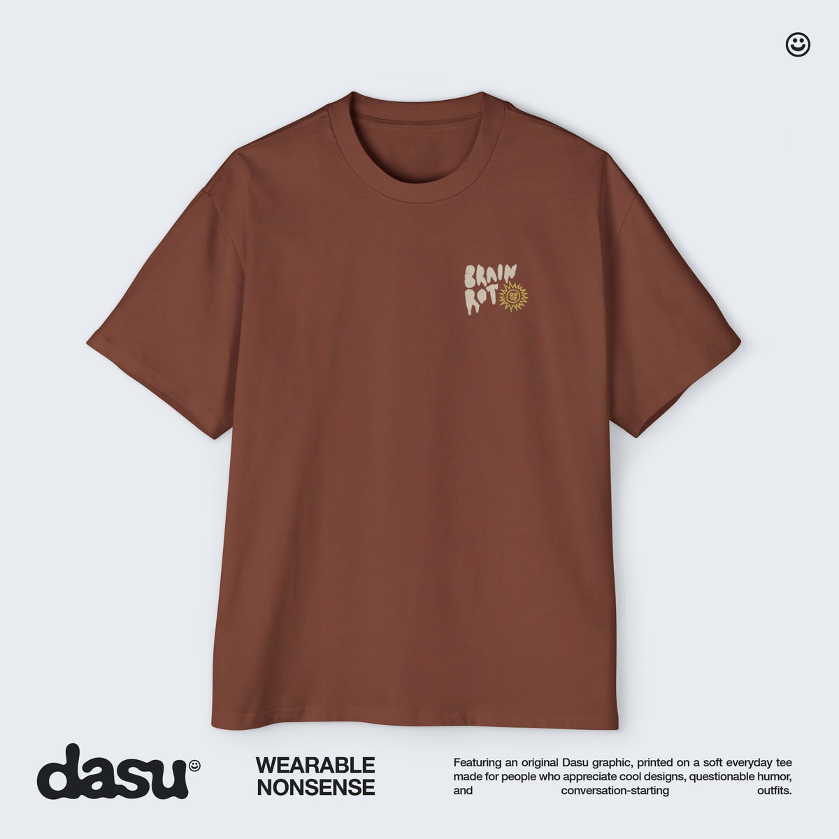 Brain Rot Sun Graphic Tee | White Brain Melt Illustration