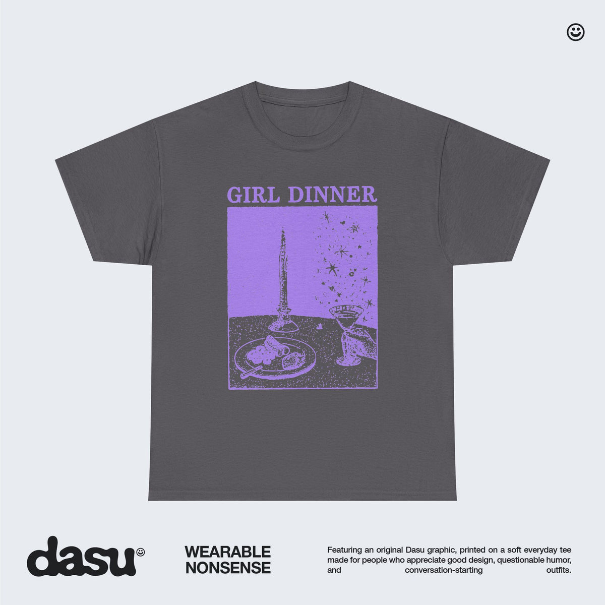 Girl Dinner Shirt, Funny Graphic Tee, Vintage Dinner Meme T-Shirt, Aesthetic Graphic Shirt, Funny Food Lover Gift