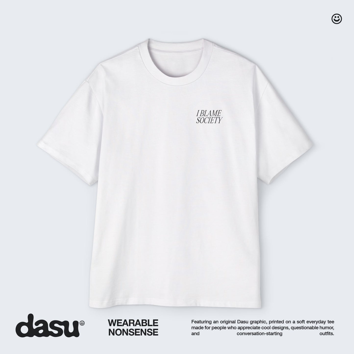 I Blame Society Cats Tee | White Graphic T-Shirt