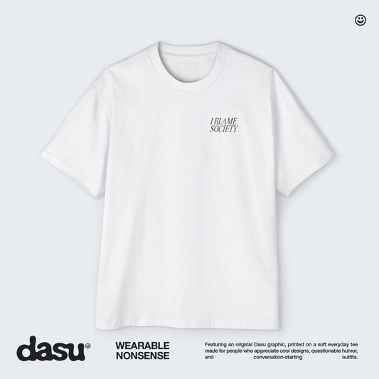 I Blame Society Cats Tee | White Graphic T-Shirt