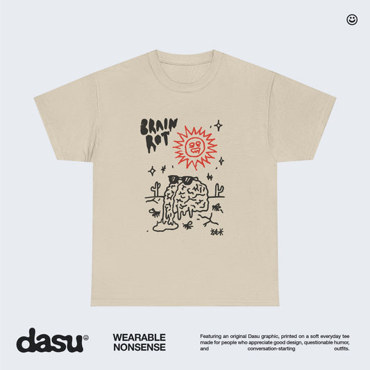 Brain Rot melting brain tee | sun illustration, doodle art, indie graphic shirt