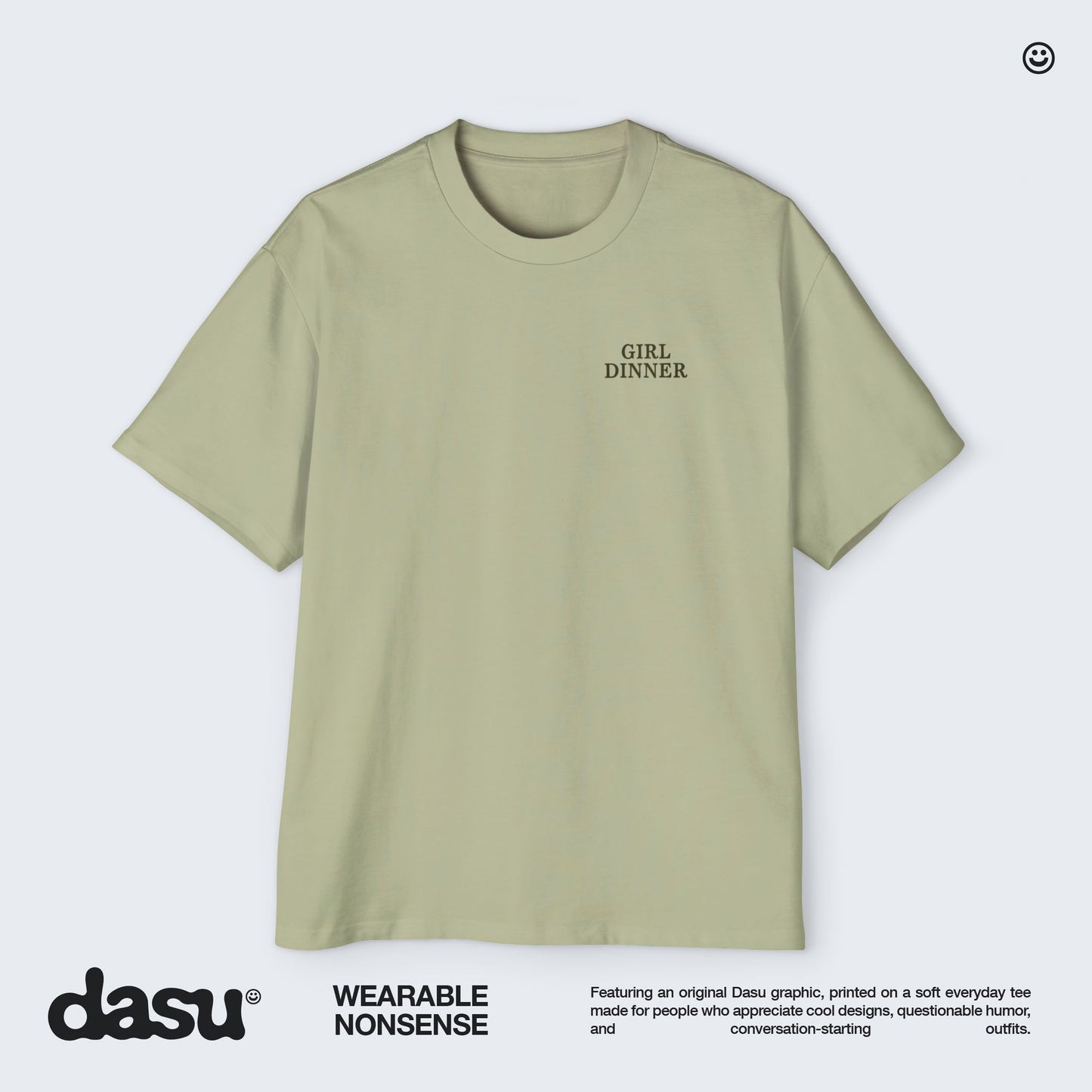 Girl Dinner Premium Oversized Tee | Back Print Graphic Shirt | Heavyweight Streetwear |
