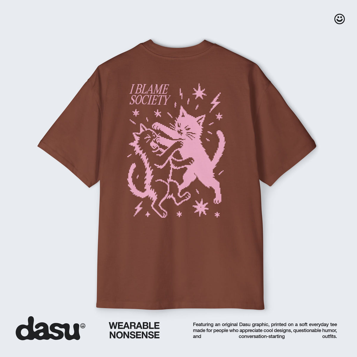 I Blame Society Cats Tee | White Graphic T-Shirt