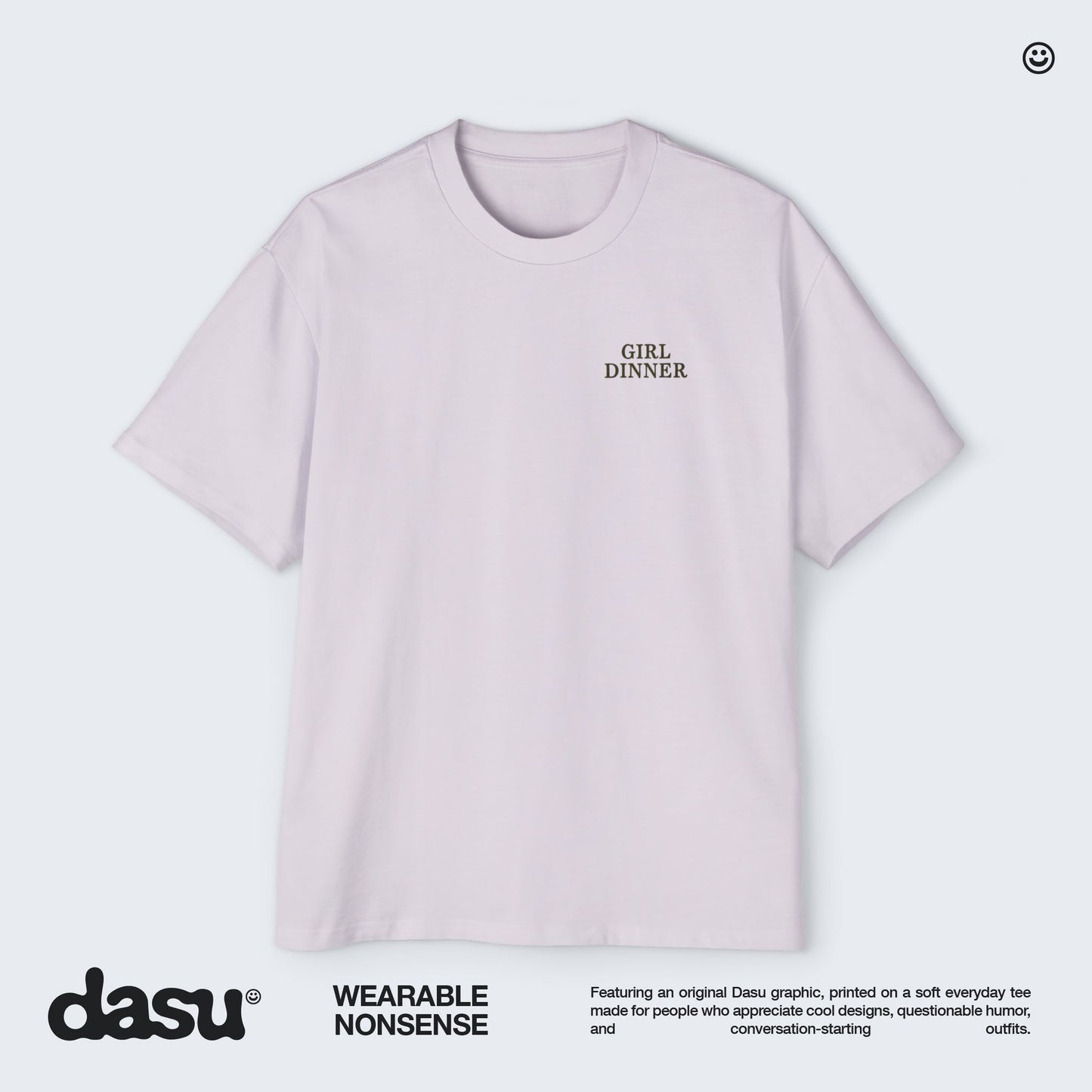 Girl Dinner Premium Oversized Tee | Back Print Graphic Shirt | Heavyweight Streetwear |