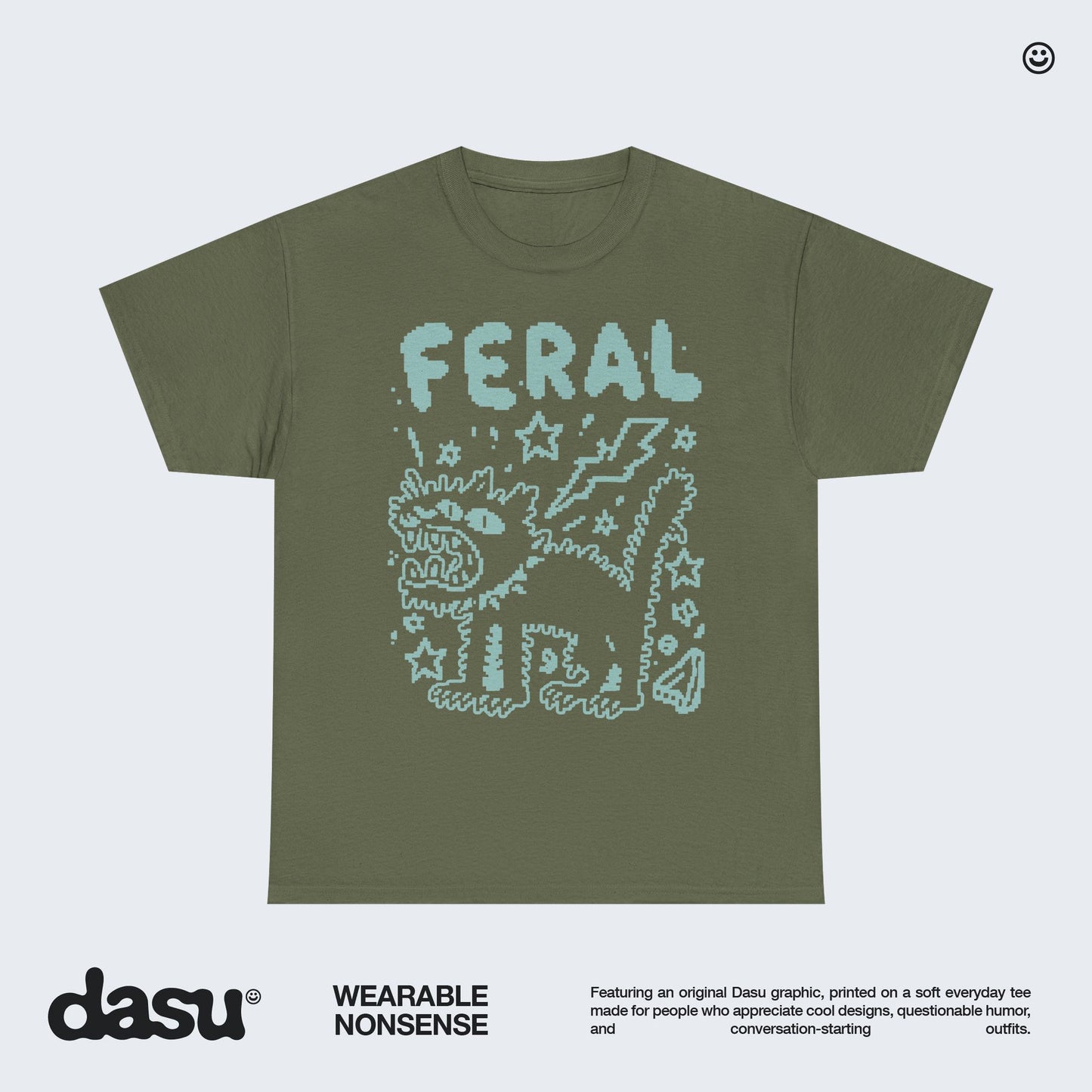 FERAL Cat T-Shirt | Funny Black Cat Graphic Tee | Vintage Grunge Shirt | Alternative Streetwear |