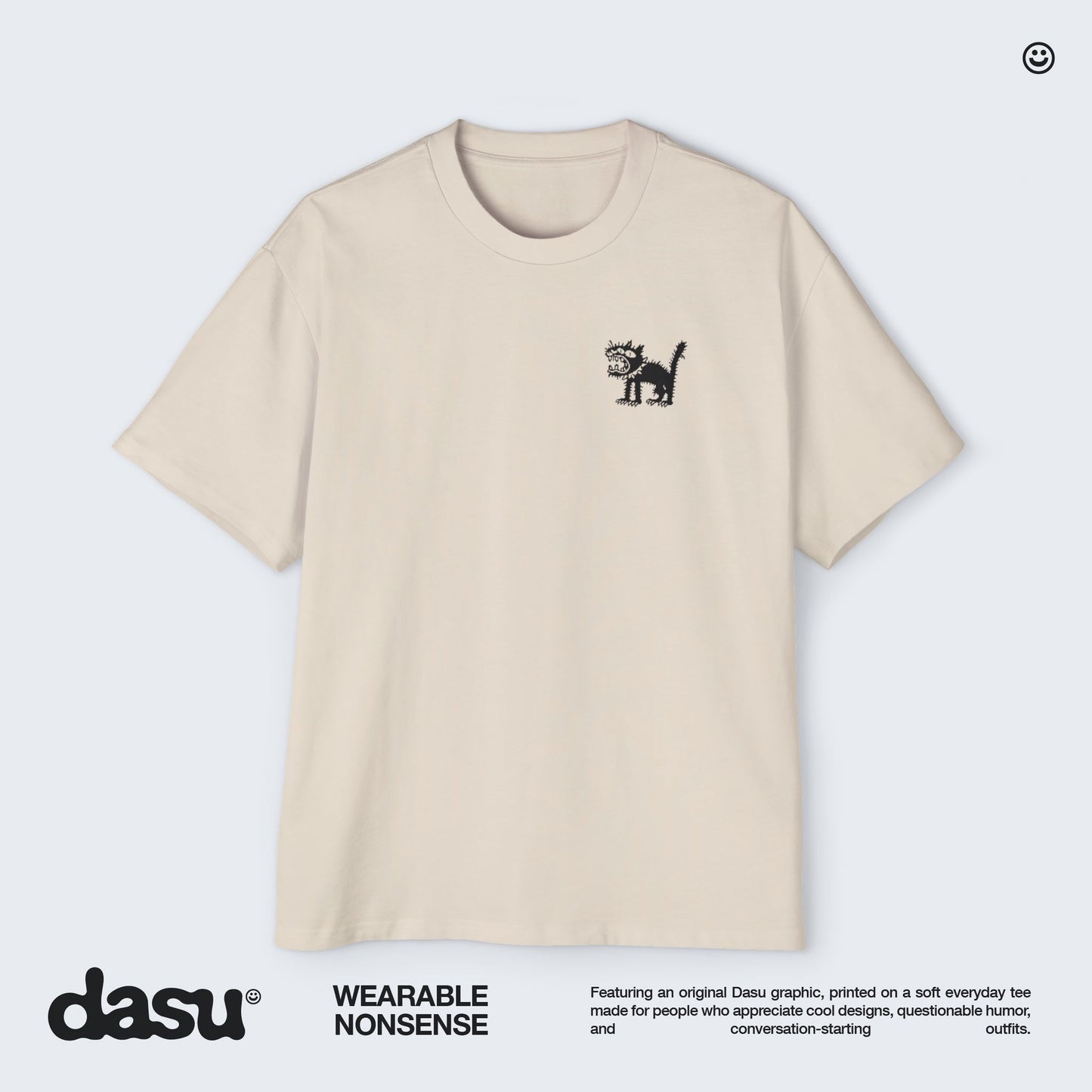 Feral Cat Graphic Tee | White T-Shirt, Punk Cat Illustration