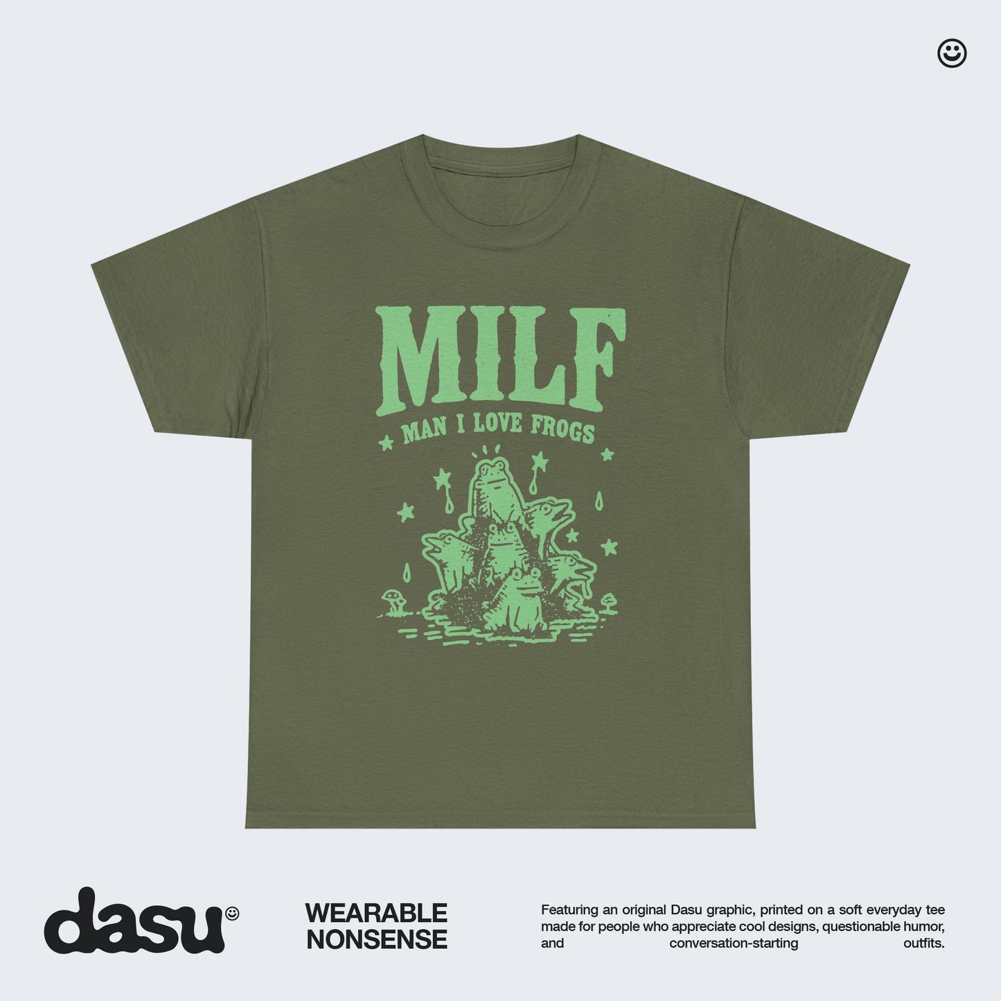 MILF | Man I Love Frogs T-Shirt | Funny Frog Graphic Tee | Vintage Tee
