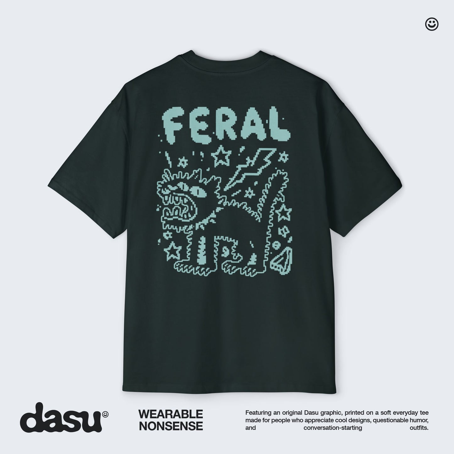 Feral Cat Graphic Tee | White T-Shirt, Punk Cat Illustration
