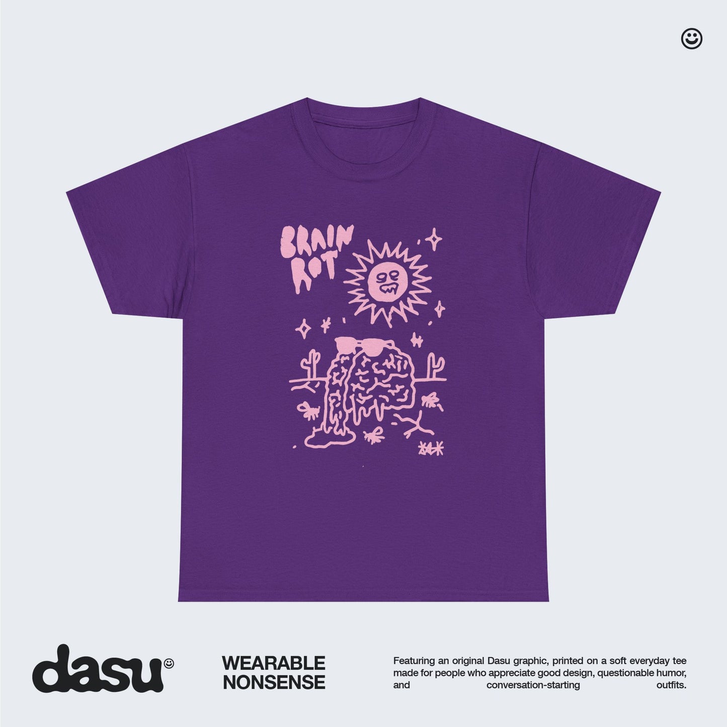 Brain Rot melting brain tee | sun illustration, doodle art, indie graphic shirt