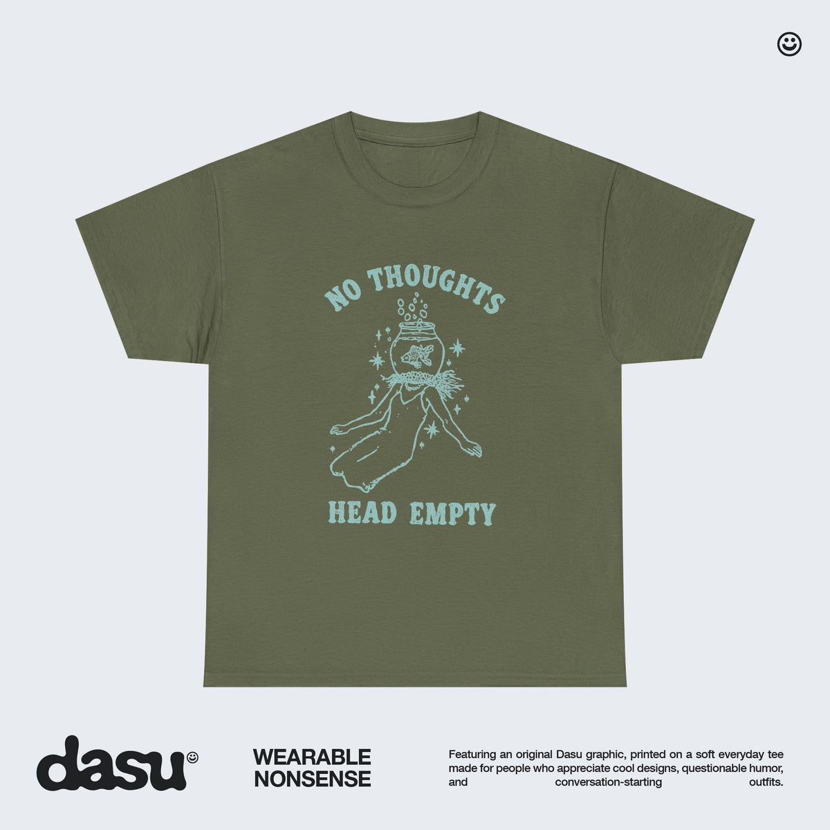 No Thoughts Head Empty Shirt, Funny Graphic Tee, Meme T-Shirt, Whimsical Fish Shirt, Unisex Funny Gift