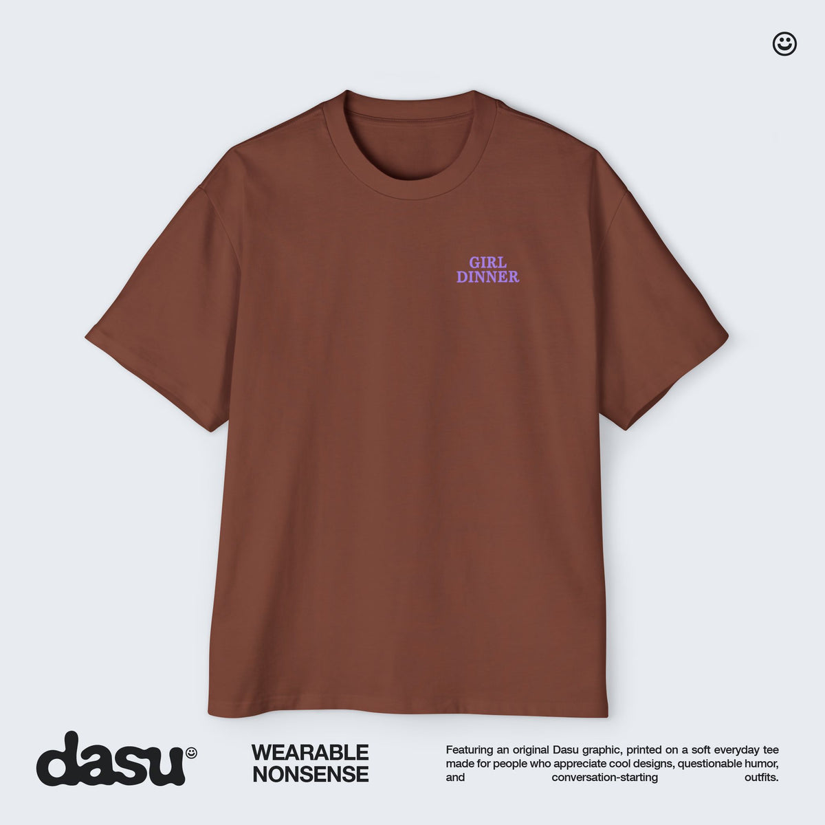 Girl Dinner Premium Oversized Tee | Back Print Graphic Shirt | Heavyweight Streetwear |