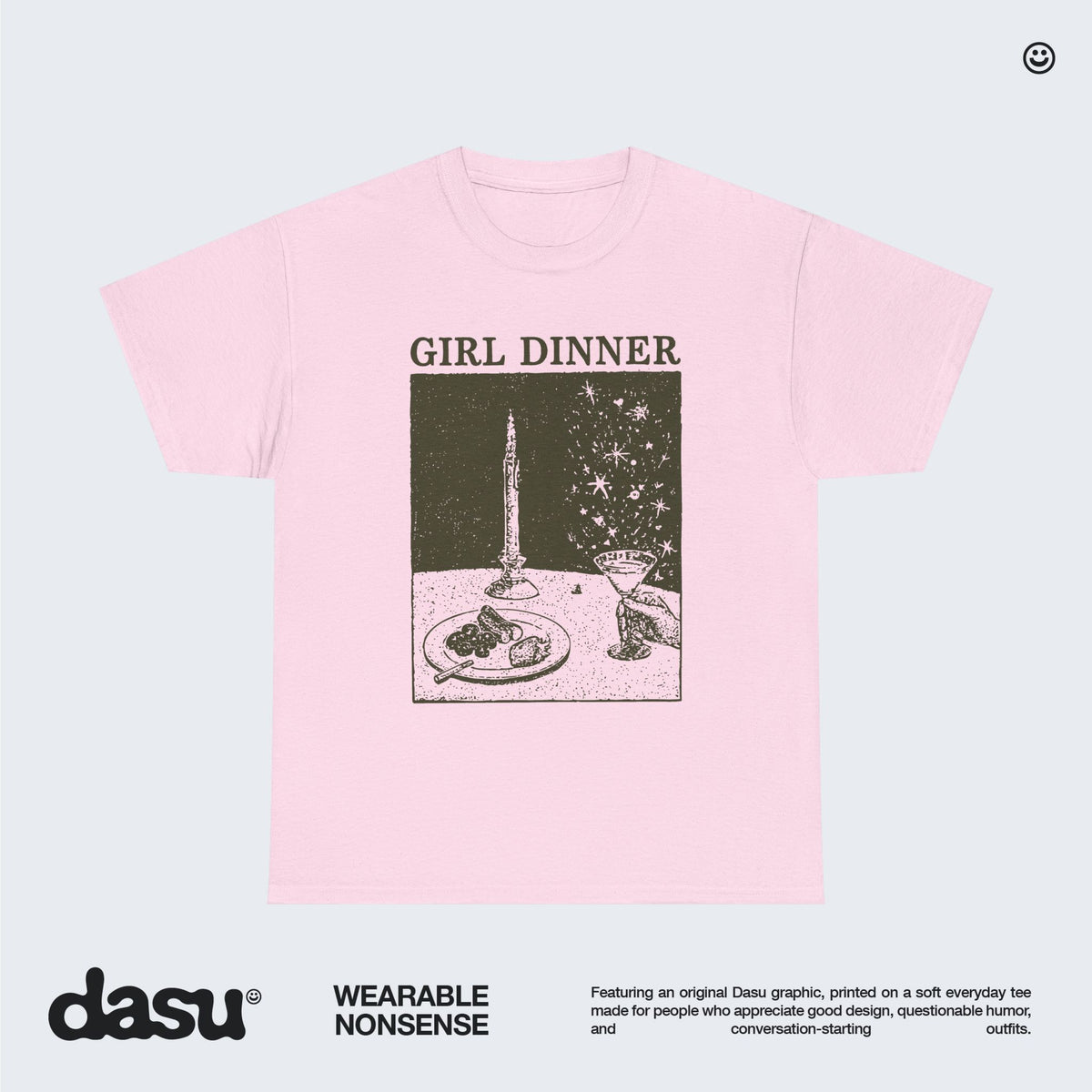Girl Dinner Shirt, Funny Graphic Tee, Vintage Dinner Meme T-Shirt, Aesthetic Graphic Shirt, Funny Food Lover Gift