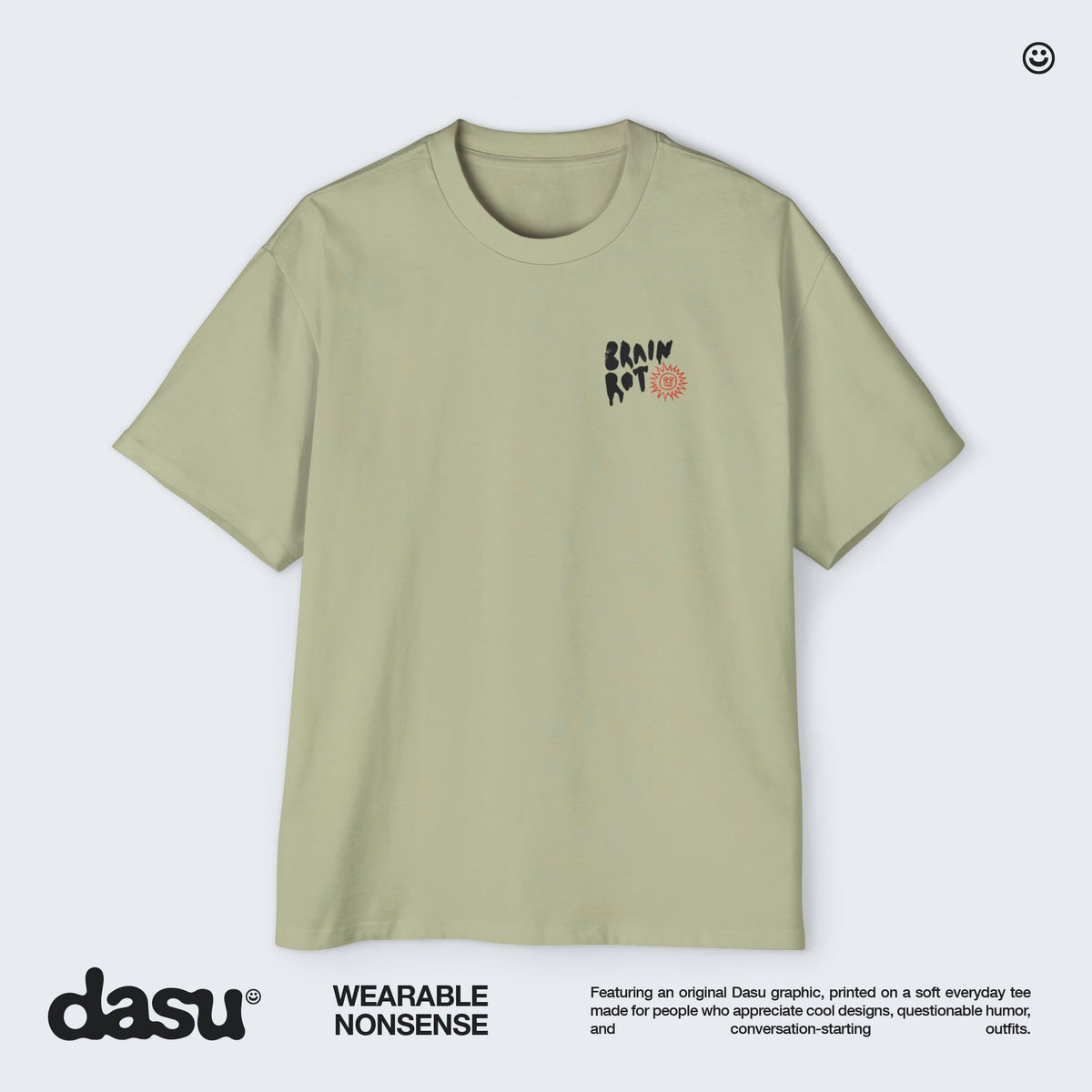 Brain Rot Sun Graphic Tee | White Brain Melt Illustration