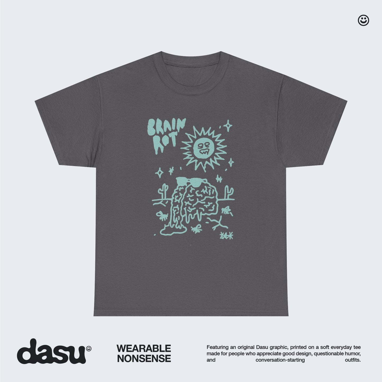 Brain Rot melting brain tee | sun illustration, doodle art, indie graphic shirt