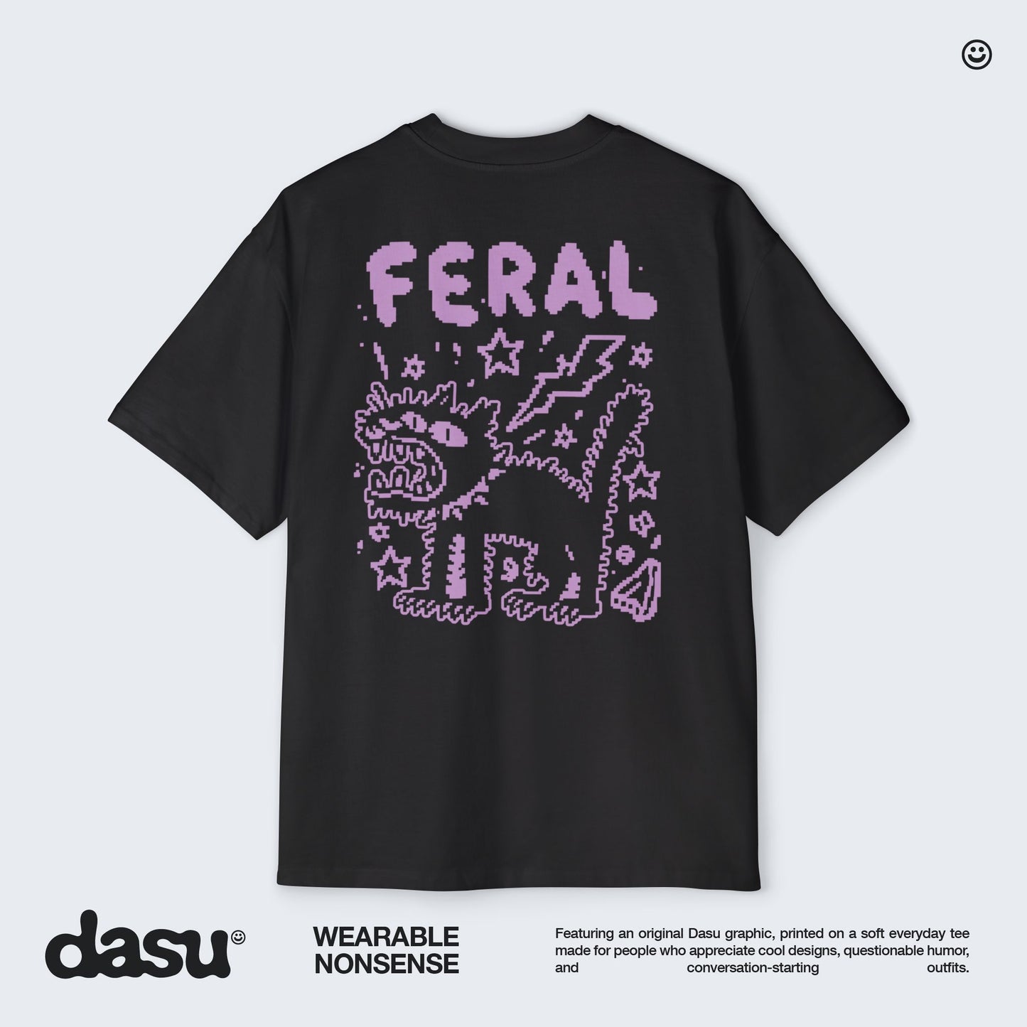 Feral Cat Graphic Tee | White T-Shirt, Punk Cat Illustration