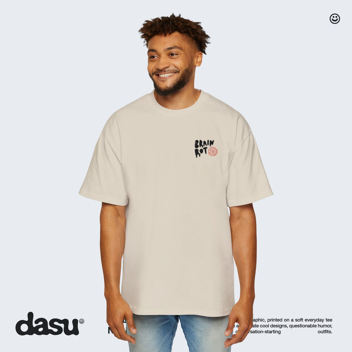 Brain Rot Sun Graphic Tee | White Brain Melt Illustration