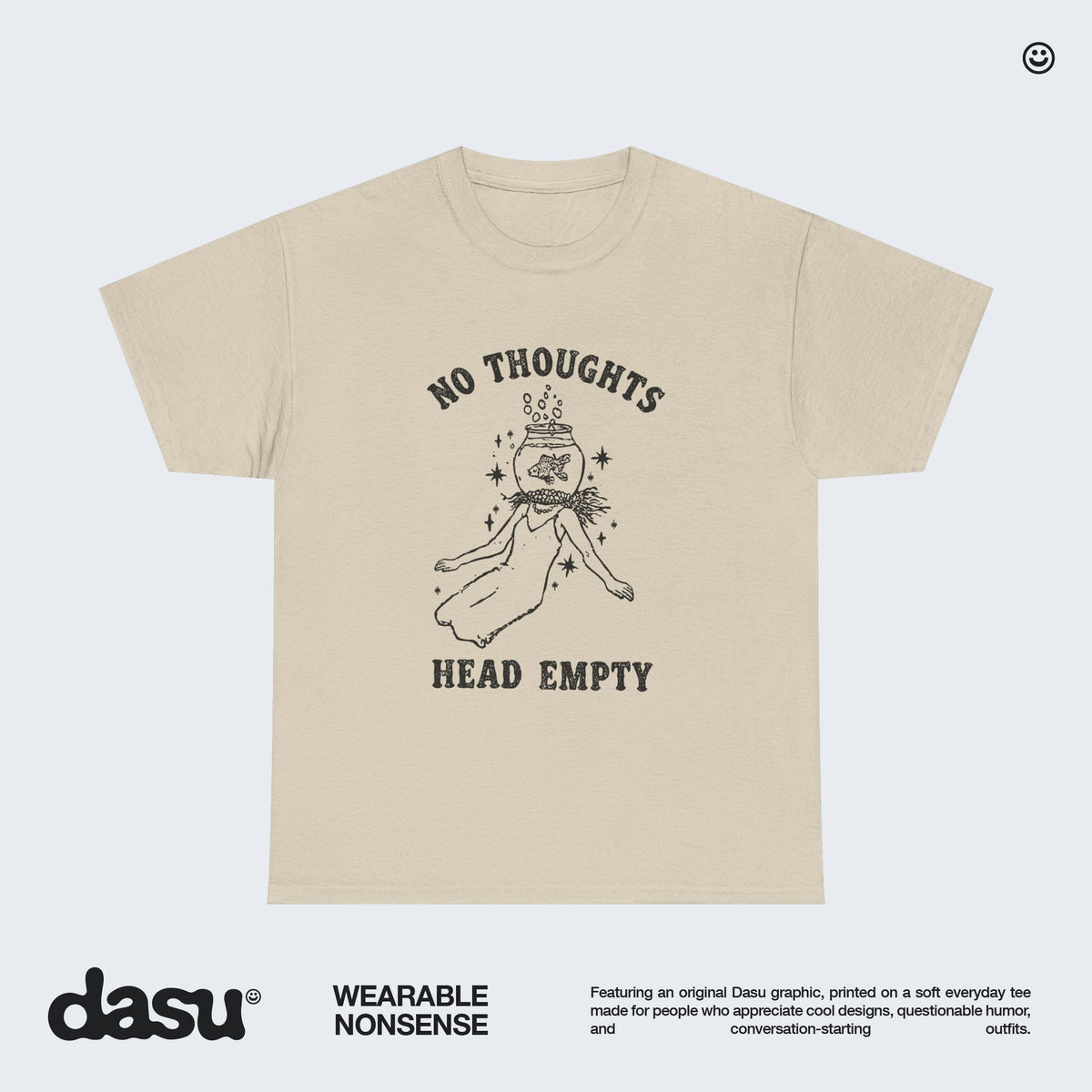 No Thoughts Head Empty Shirt, Funny Graphic Tee, Meme T-Shirt, Whimsical Fish Shirt, Unisex Funny Gift