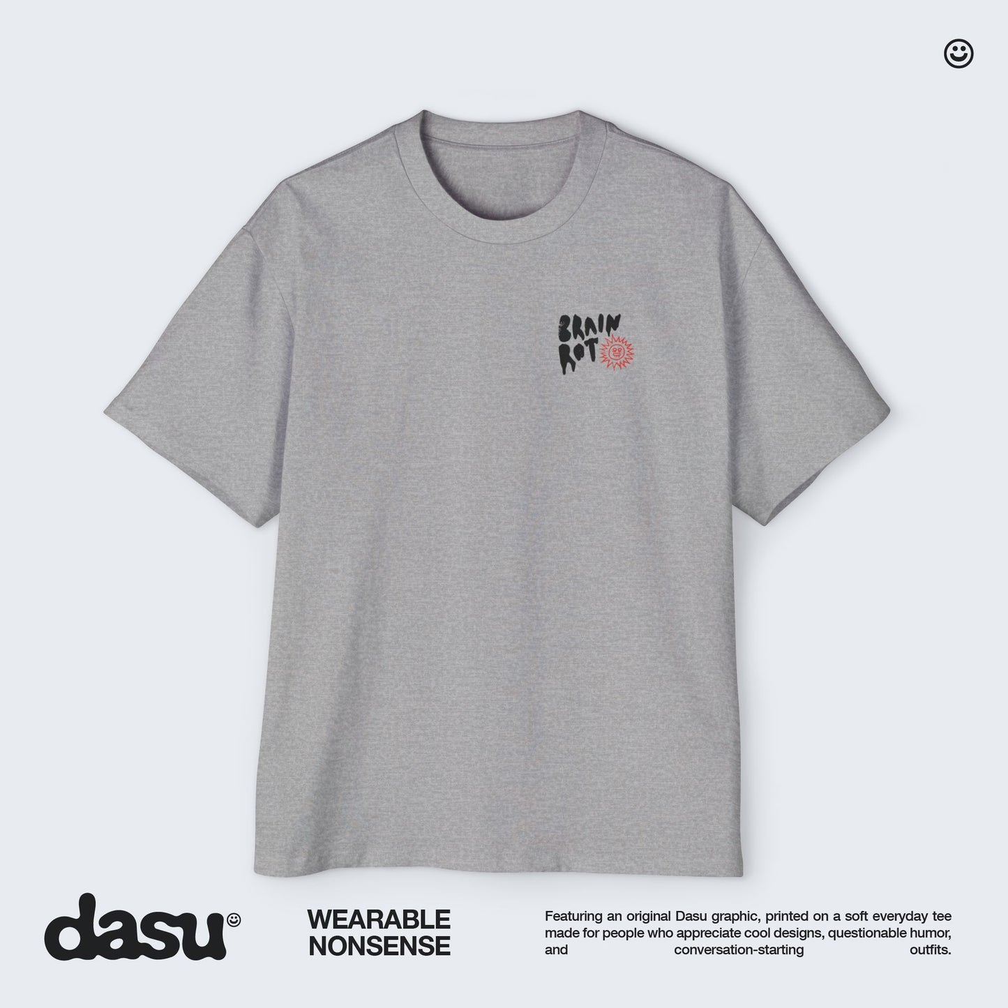 Brain Rot Sun Graphic Tee | White Brain Melt Illustration