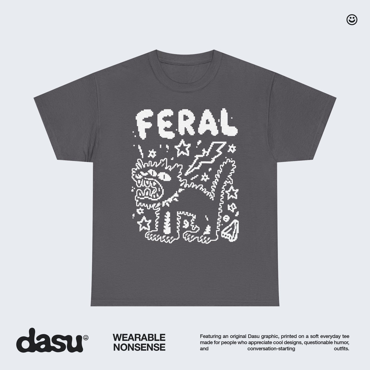 FERAL Cat T-Shirt | Funny Black Cat Graphic Tee | Vintage Grunge Shirt | Alternative Streetwear |