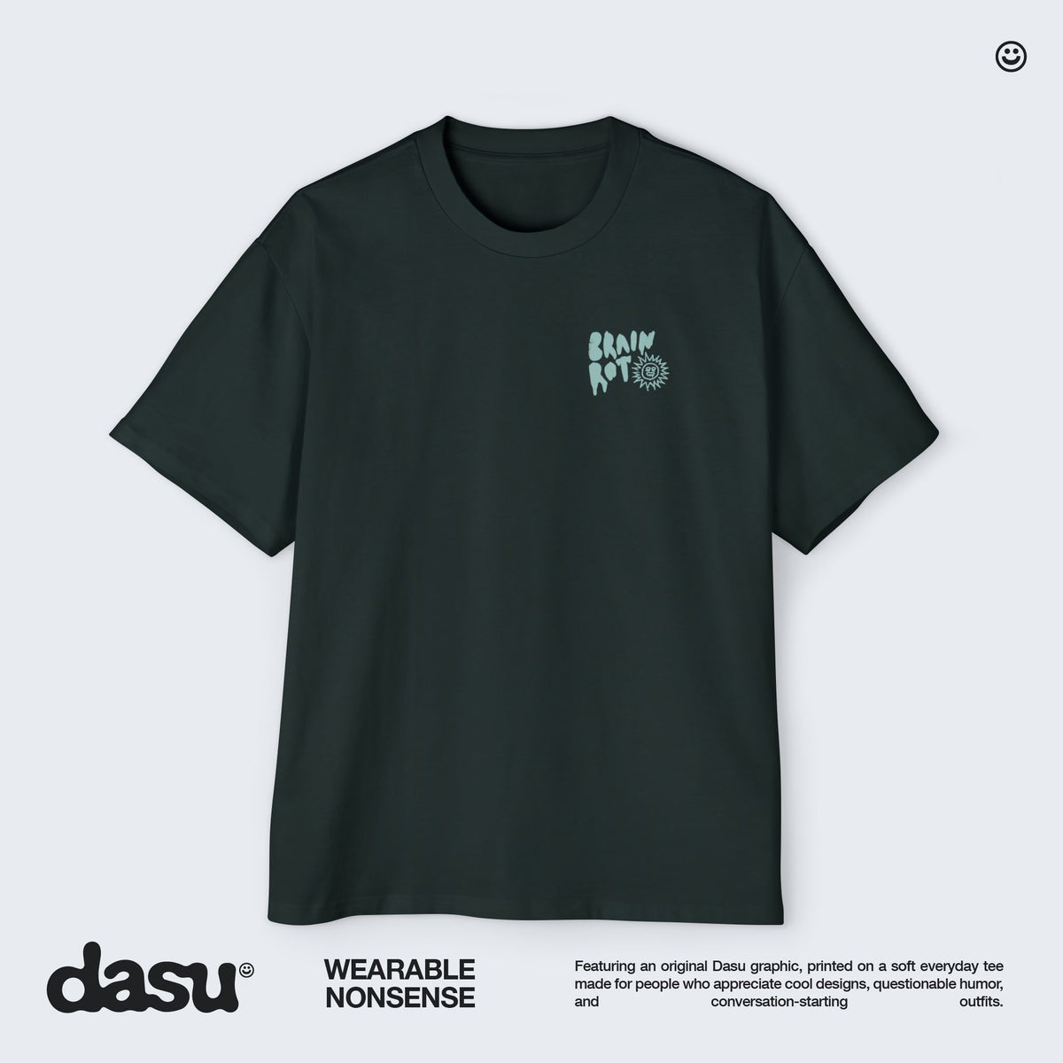 Brain Rot Sun Graphic Tee | White Brain Melt Illustration