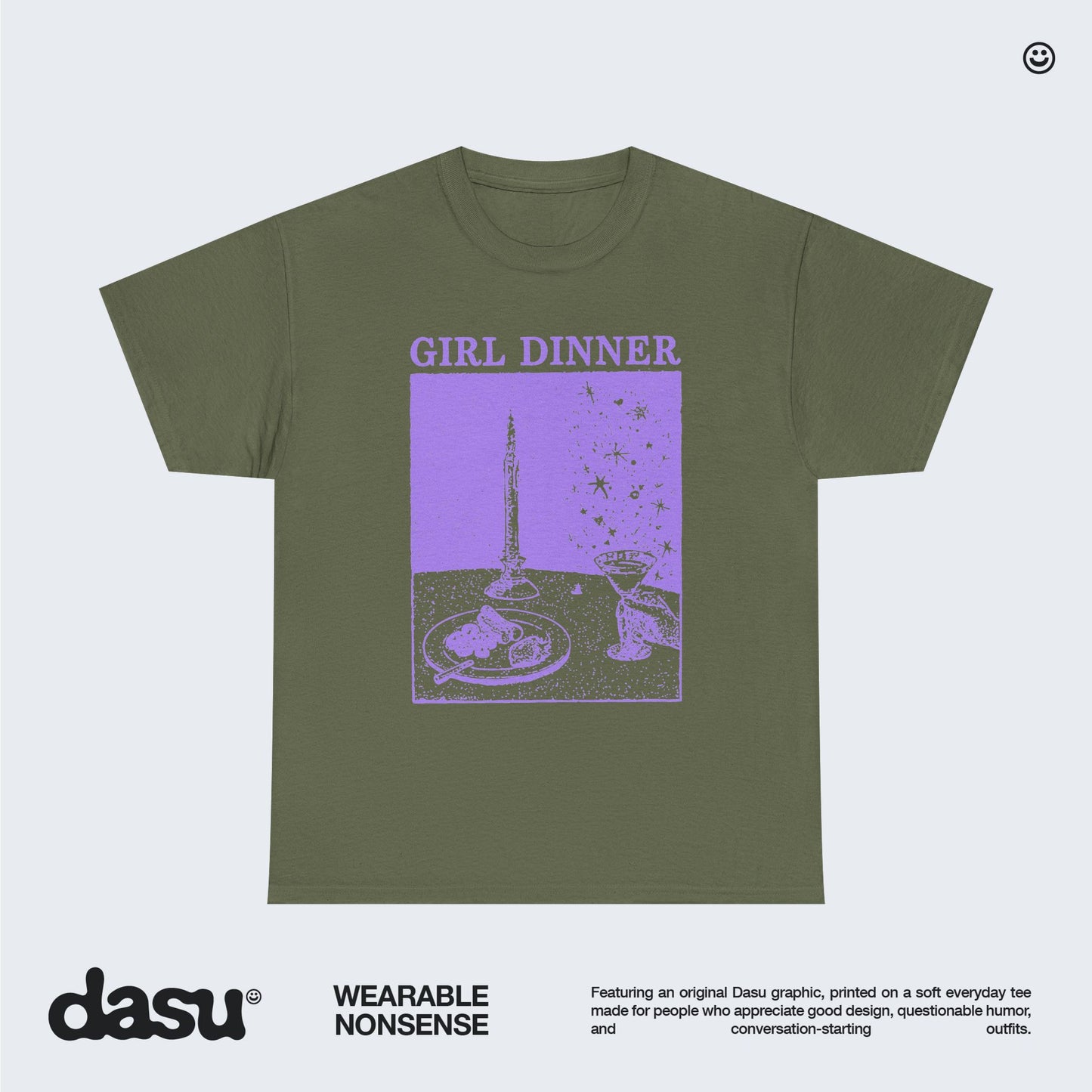Girl Dinner Shirt, Funny Graphic Tee, Vintage Dinner Meme T-Shirt, Aesthetic Graphic Shirt, Funny Food Lover Gift