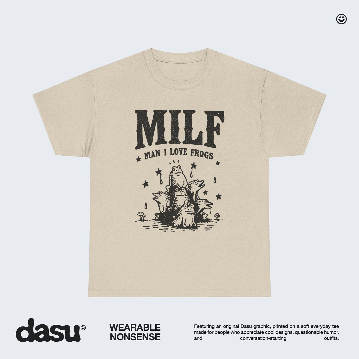 MILF | Man I Love Frogs T-Shirt | Funny Frog Graphic Tee | Vintage Tee
